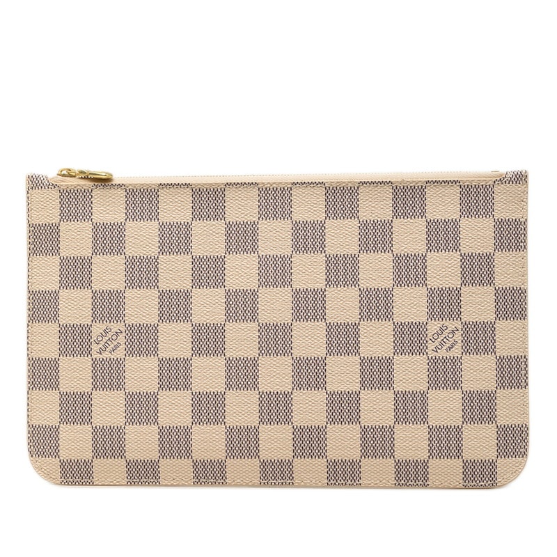 ルイ ヴィトン ダミエ アズール ネヴァーフル 付属ポーチ ポーチ N41361 ホワイト PVC レザー レディース LOUIS VUITTON 【中古】