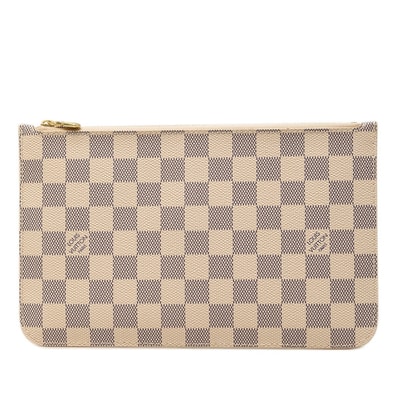 ルイ ヴィトン ダミエ アズール ネヴァーフル 付属ポーチ ポーチ N41361 ホワイト PVC レザー レディース LOUIS VUITTON 【中古】