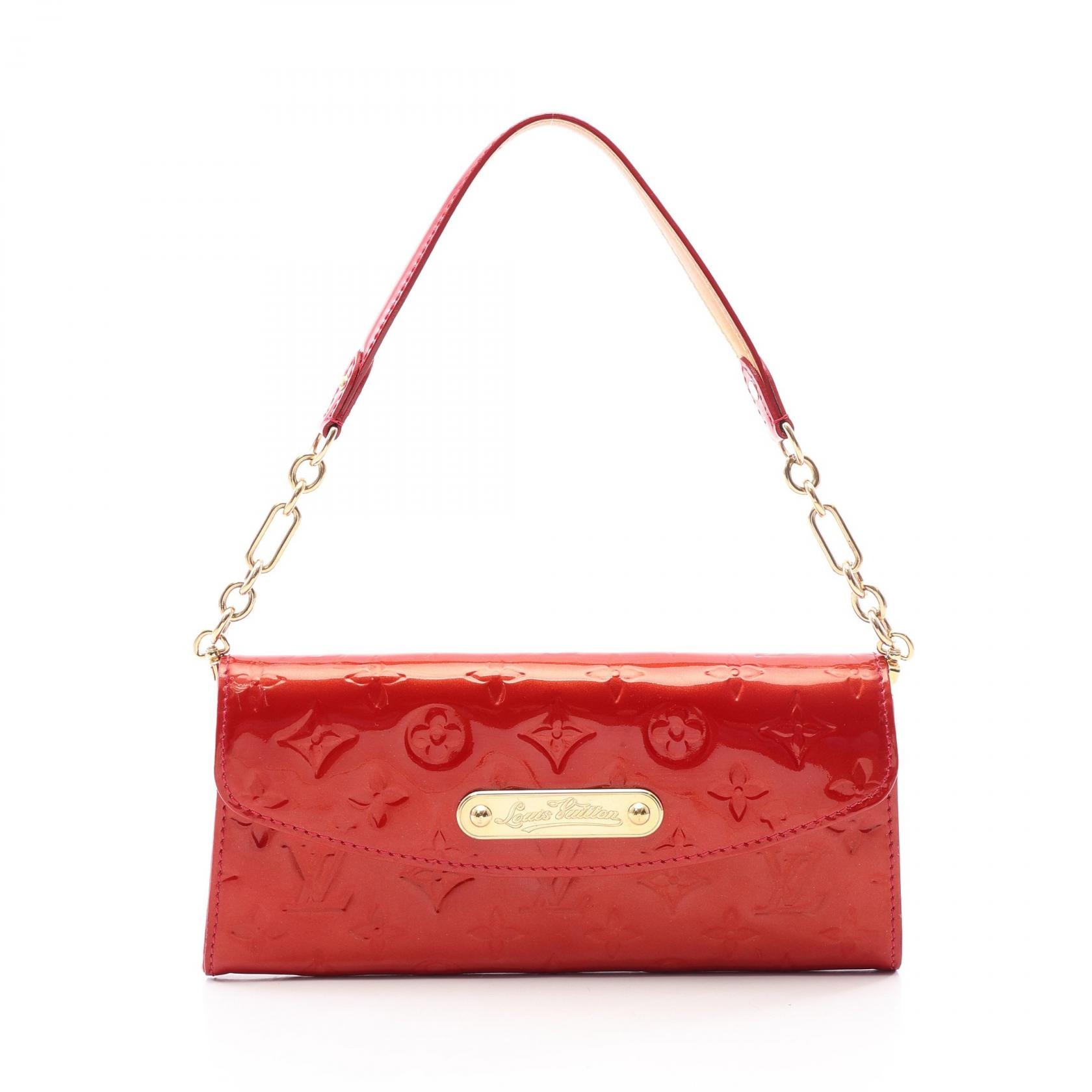 ルイ・ヴィトン LOUIS VUITTON サンセット ブルーバード モノグラムヴェルニ ポムダムール ハンドバッグ バッグ レザー ヴェルニ ポムダムール レディース レッド系 M93543 【中古】