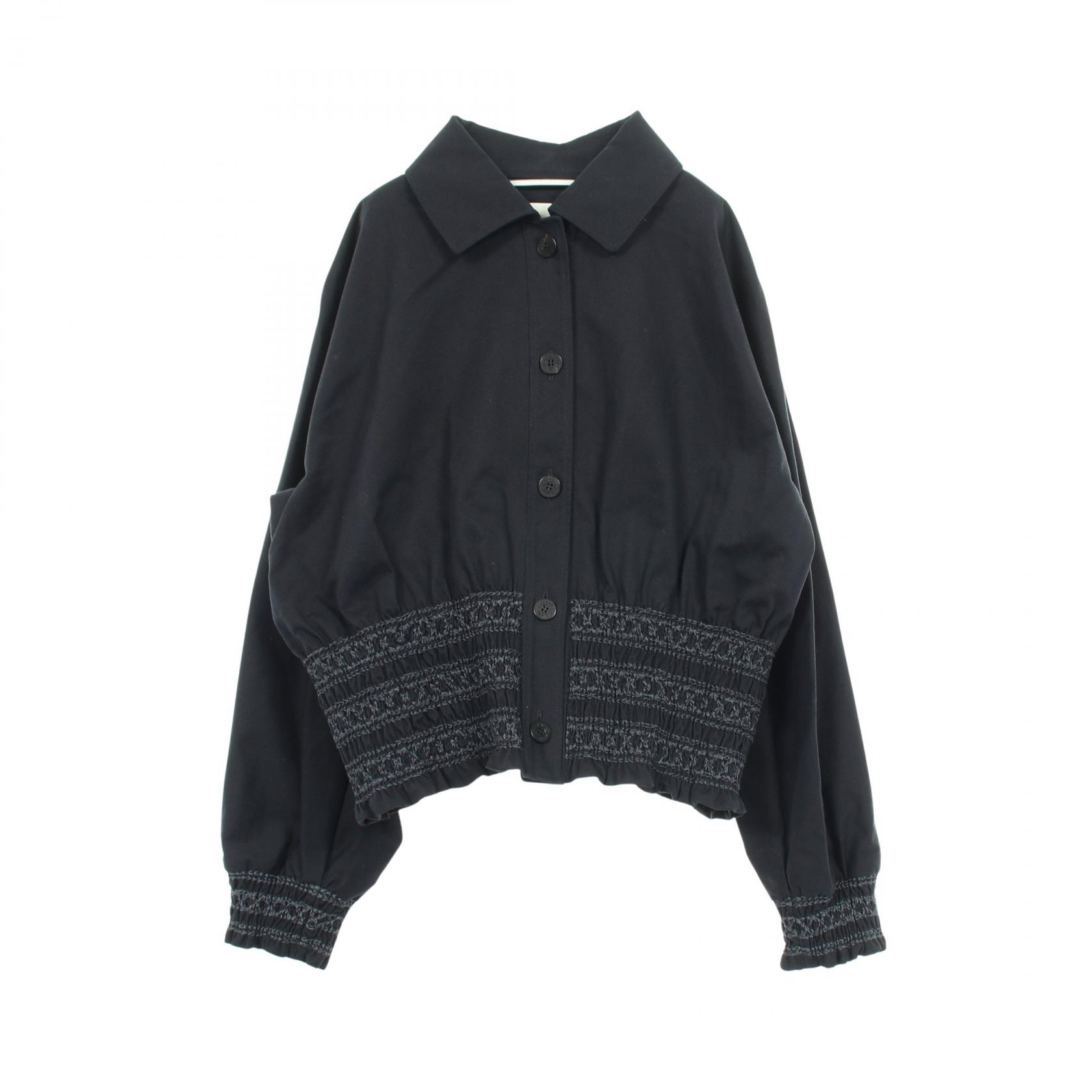 エルメス HERMES Veste taille brodee a smocks テール ブロデ ア スモック 衣料品 アウター コットン レディース ネイビー系 H5E6228DD 【中古】