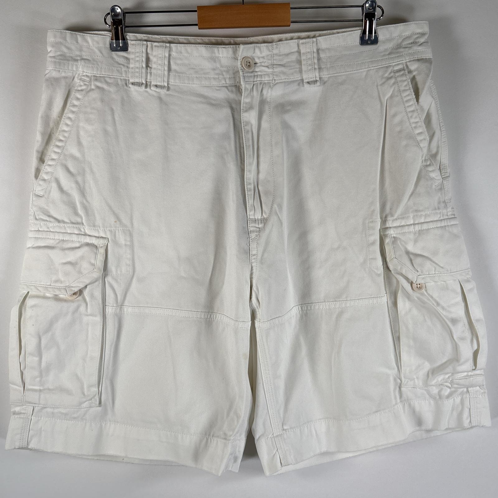 古着 ポロ・ラルフローレン POLO RALPH LAUREN ショートパンツ カーゴパンツ カーゴショーツ 大きいサイズ ポロチノ w38 ホワイト メンズ