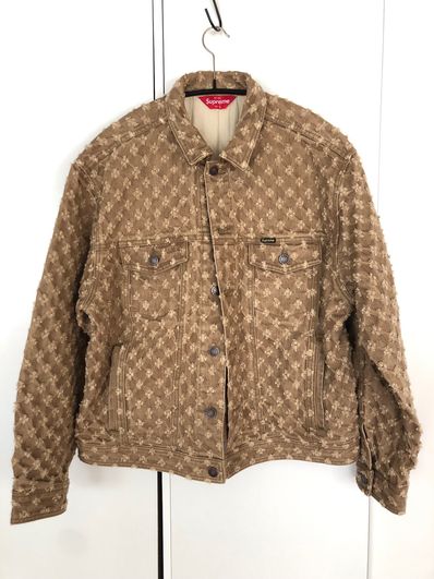 Supreme Hole Punch Denim Trucker Jacket "Brown"