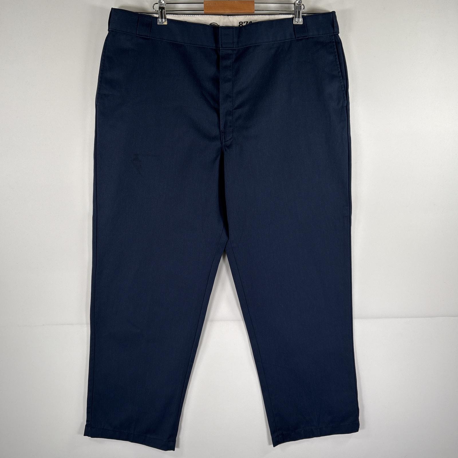 古着 ディッキーズ Dickies ワークパンツ 874 チノパン テーパード 大きいサイズ ワンポイントロゴ w44 L29 ネイビー メンズ