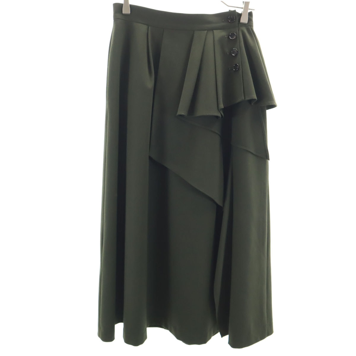 LANVIN en Bleu ランバンオンブルー 日本製 ロング丈 フレアスカート 38 カーキ
