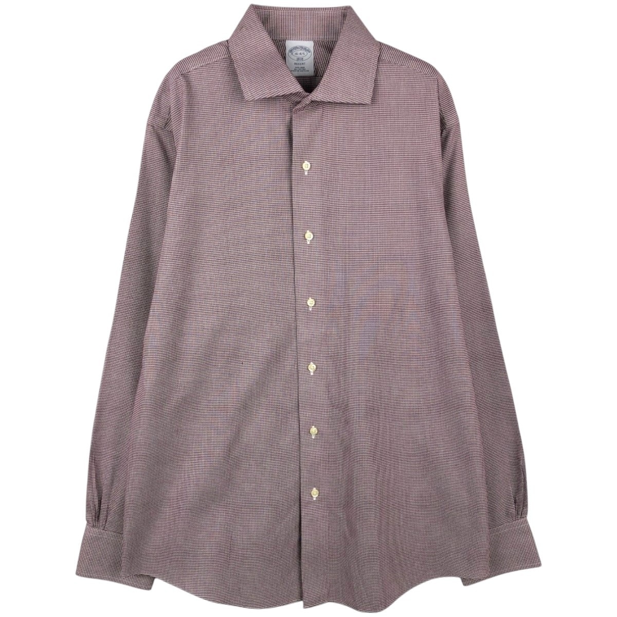 古着 ブルックスブラザーズ Brooks Brothers Est.1818 REGENT 千鳥格子柄 ワイドカラー 長袖 コットンチェックシャツ メンズL相当/eaa659931