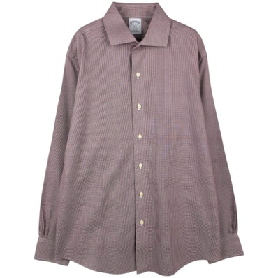古着 ブルックスブラザーズ Brooks Brothers Est.1818 REGENT 千鳥格子柄 ワイドカラー 長袖 コットンチェックシャツ メンズL相当/eaa659931