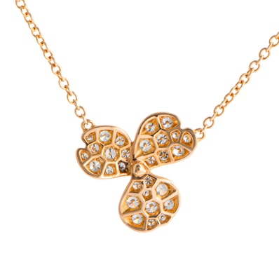 TIFFANY&Co. ティファニー ペーパーフラワー ダイヤモンド ネックレス ペンダント K18RG ダイヤモンド ピンク ゴールド【中古】