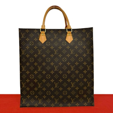 LOUIS VUITTON ルイヴィトン サックプラ モノグラム レザー PVC ハンドバッグ ブラウン
35486