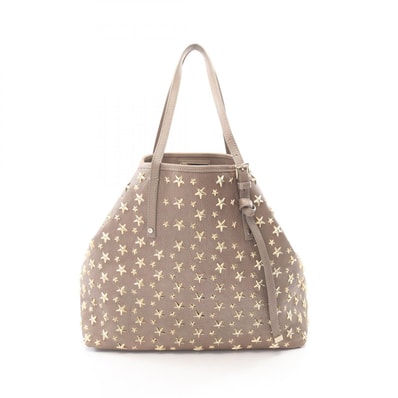 ジミーチュウ JIMMY CHOO SASHA サシャM スタースタッズ トートバッグ バッグ レザー レディース グレー系 【中古】