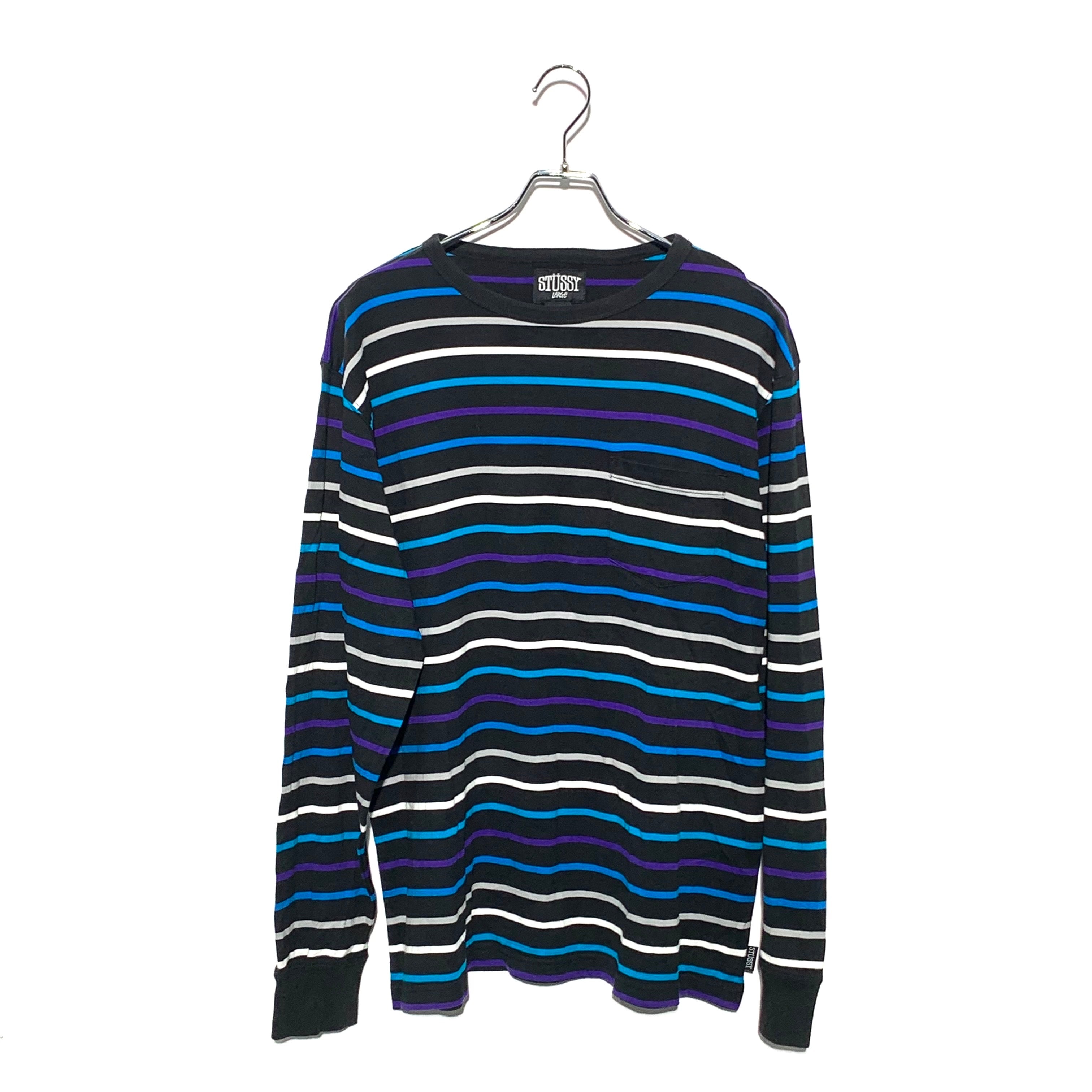 STUSSY BORDER L/S TEE Black