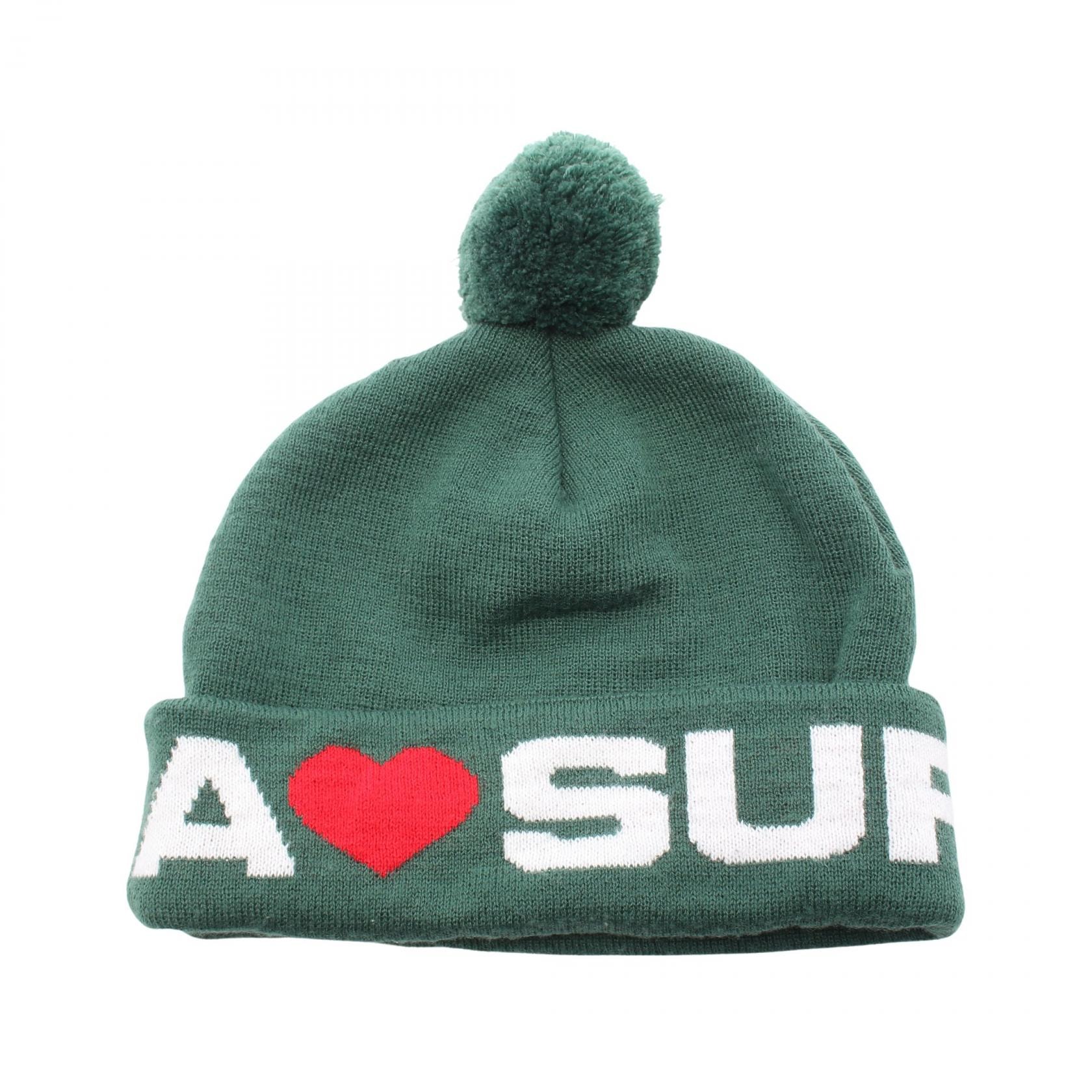 シュプリーム Supreme ロゴ ニット帽 ニットキャップ 帽子 アクリル レディース グリーン系 / ホワイト系 / レッド系 【中古】