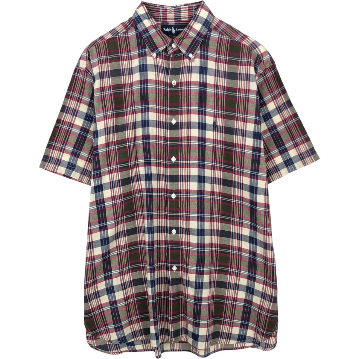 古着 ラルフローレン Ralph Lauren MCMEEL 半袖 ボタンダウン チェックシャツ メンズXL相当/eaa623589