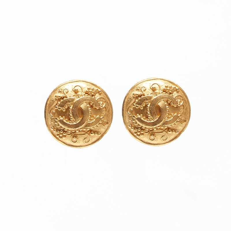 シャネル CHANEL 1996年 96A ココマーク ラウンド イヤリング【中古】