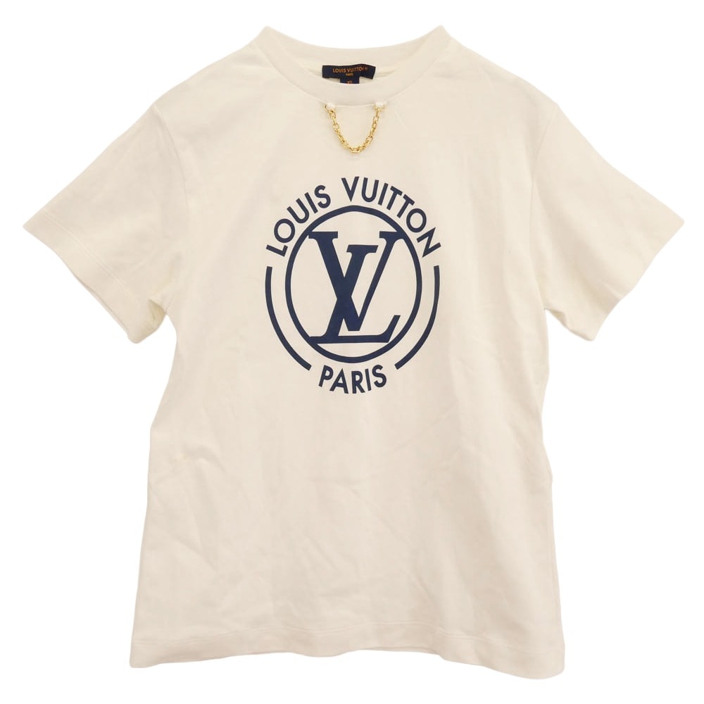 LOUIS VUITTON ルイ・ヴィトン Ｔシャツ 1AHEOT フロックド LV 半袖 Tシャツ ホワイト系 XS【中古】
