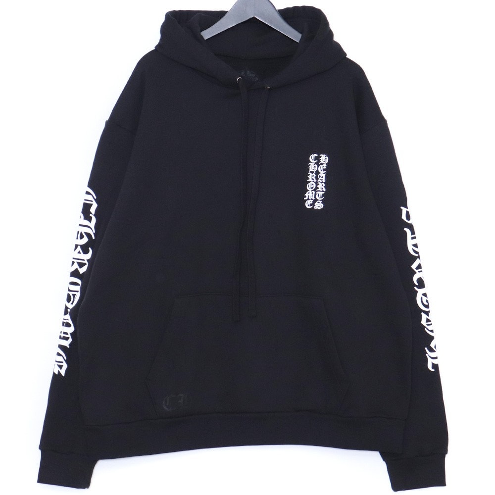 Chrome Hearts Vertical Logo Pullover Hoodie "Black/White"