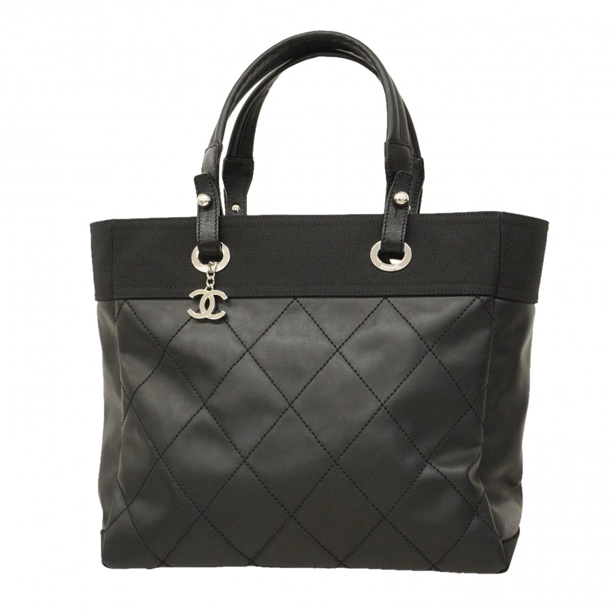 ★SALE【6db1054】シャネル トートバッグ パリビアリッツ レザー ブラック シルバー金具【中古】レディース