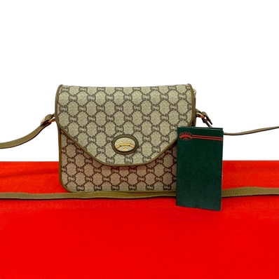 GUCCI グッチ グッチプラス ロゴ 金具 レザー ショルダーバッグ ブラウン
92205