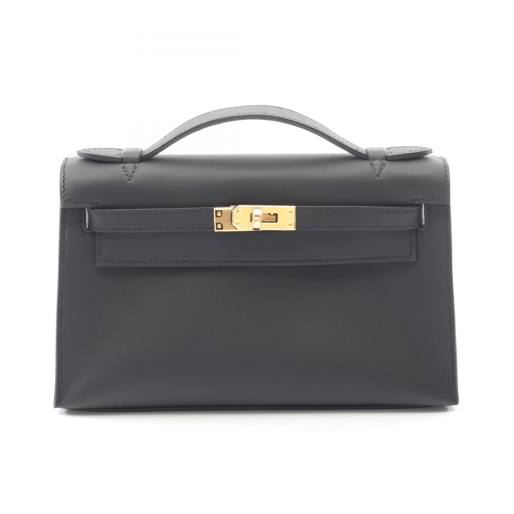 エルメス HERMES ポシェットケリー ミニ ハンドバッグ バッグ レザー ヴォースイフト ヴォースイフト K刻印(2025年製造) レディース ブラック系 【中古】