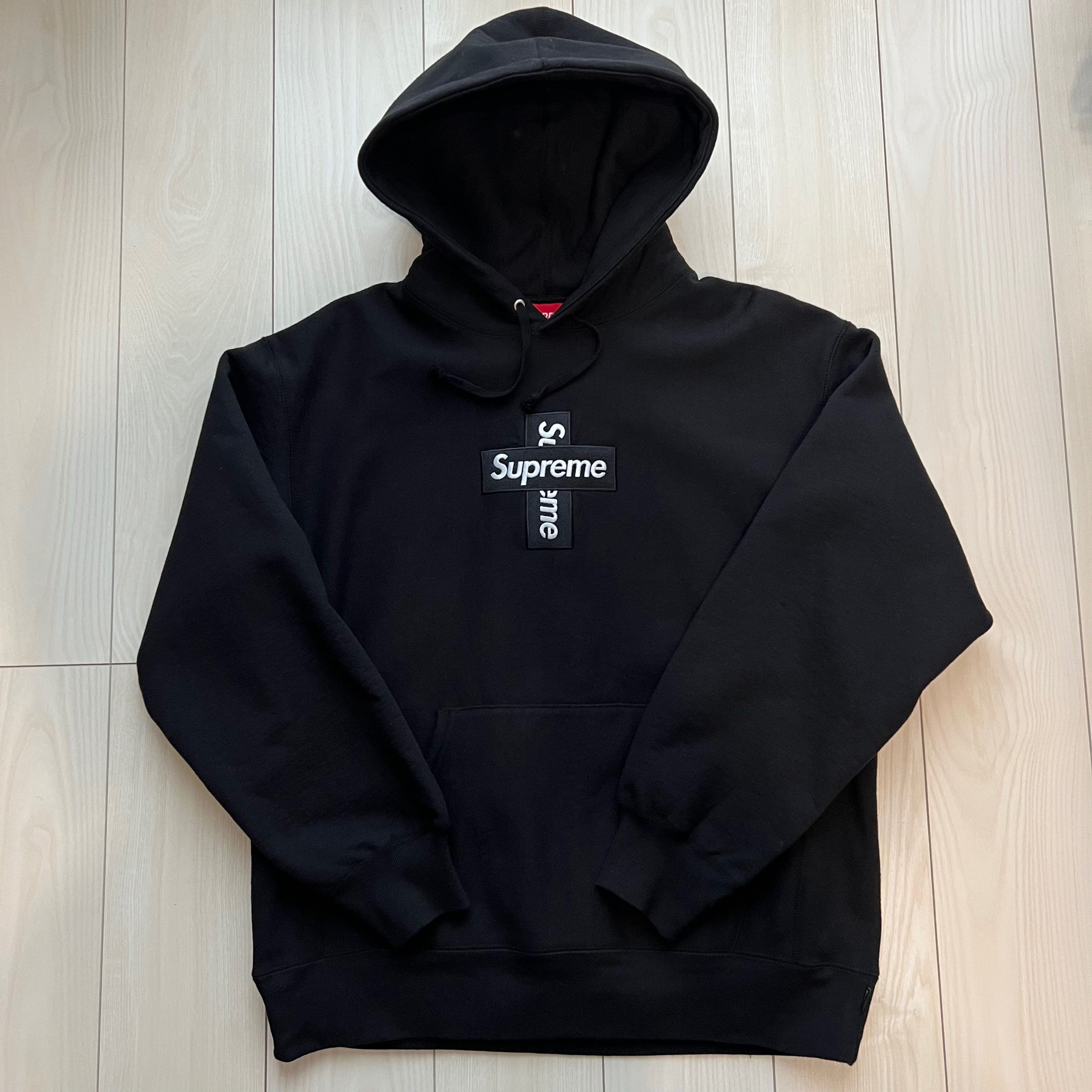 Supreme Cross Box Logo Hooded Sweatshirt "Black"