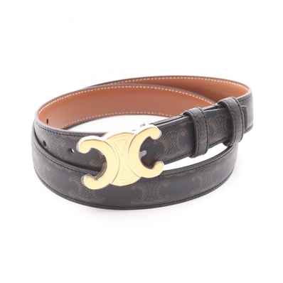 セリーヌ CELINE トリオンフ ミディアム 25MM ベルト 衣料品 レザー PVC レディース ブラック系 / ブラウン系 45AK92ACO04LU75 【新品】