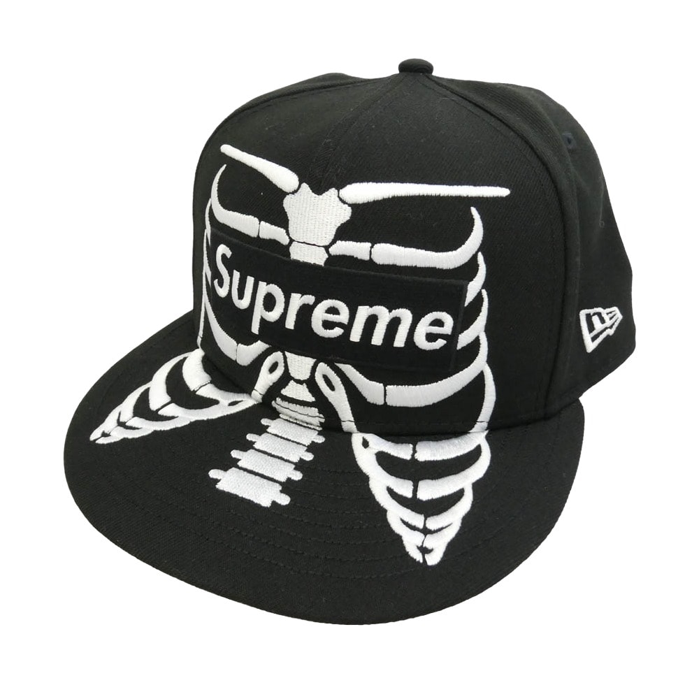 Supreme シュプリーム NEW ERA ニューエラ 25SS × NEW ERA Bones Box Logo ニューエラ ボーンズ ボックス ロゴ キャップ 帽子 ブラック系 60.6cm【極上美品】【中古】