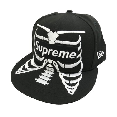Supreme シュプリーム NEW ERA ニューエラ 25SS × NEW ERA Bones Box Logo ニューエラ ボーンズ ボックス ロゴ キャップ 帽子 ブラック系 60.6cm【極上美品】【中古】