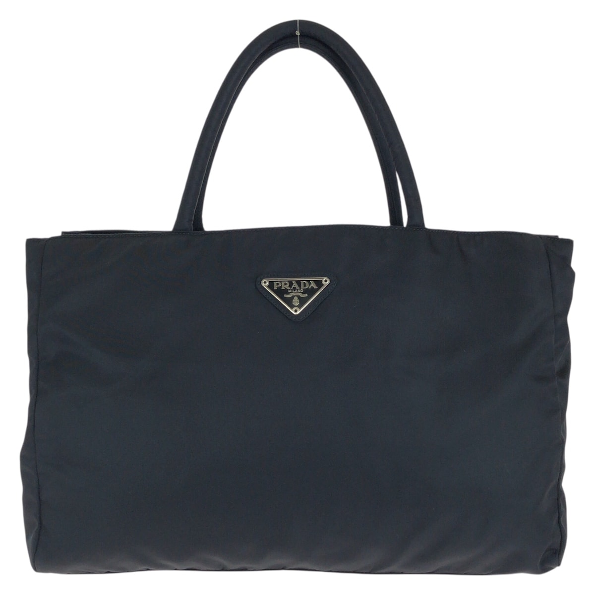美品 PRADA プラダ テスート 三角ロゴプレート ブラック 黒 シルバー金具 ナイロン トートバッグ ハンドバッグ 604719 【中古】