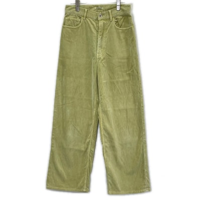 オーラリー A25AP04FC 25AW DUSTY LIME/ダスティーライム PIGMENT DYED FINX CORDUROY WIDE 5P PANTS コーデュロイパンツ 0