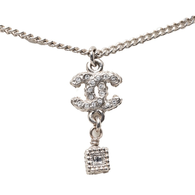 シャネル ココマーク ネックレス シルバー メタル ラインストーン レディース CHANEL 【中古】