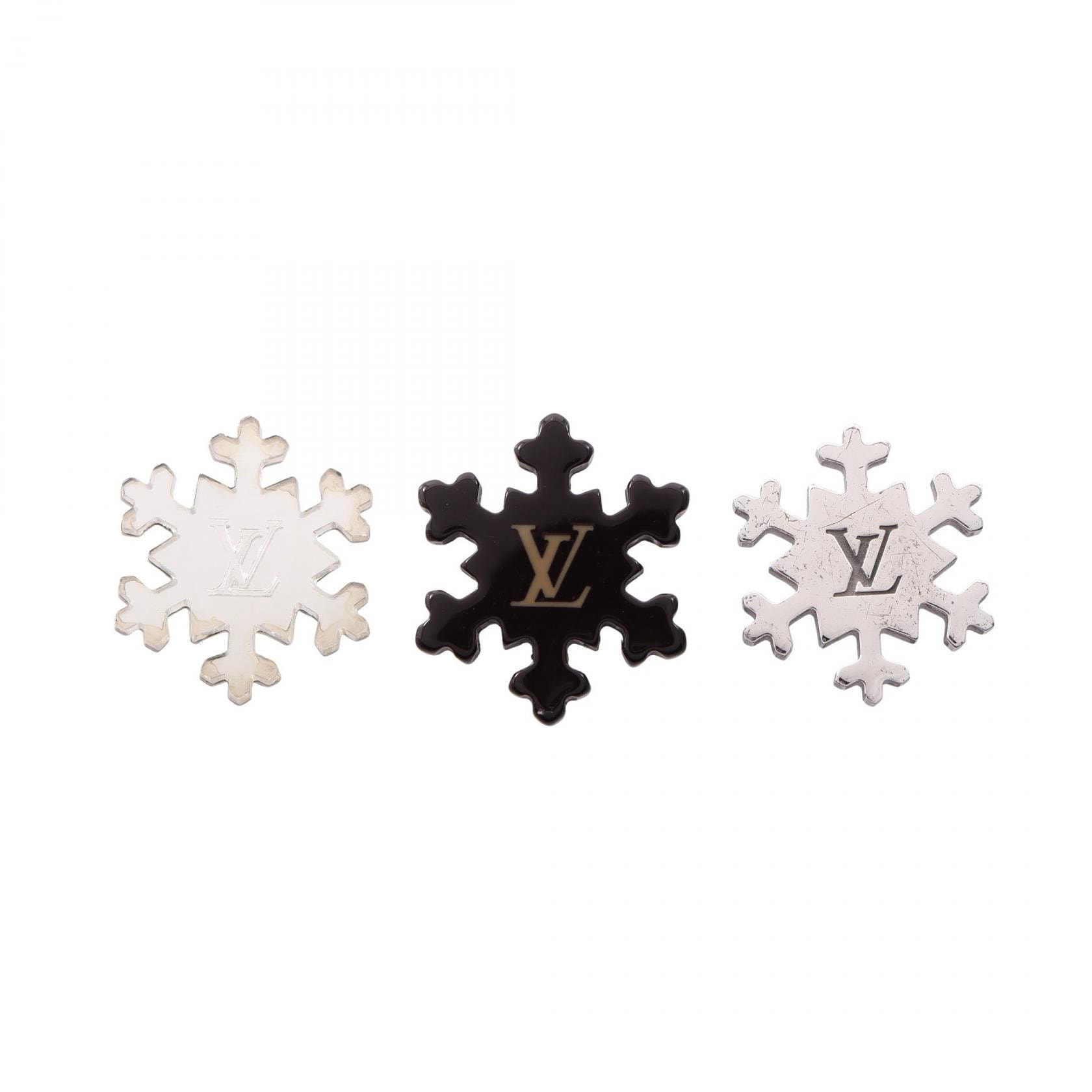 ルイ・ヴィトン LOUIS VUITTON エトワール デ ネイジュ 3点セット ピン ブローチ アクセサリー GP(ゴールドメッキ) プラスチック シルバー レディース シルバー系 / ブラウン系 M65390 【中古】