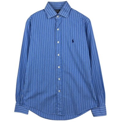 古着 ラルフローレン Ralph Lauren REGENT CUSTOM FIT マルチストライプ 長袖 コットンストライプシャツ メンズM相当/eaa634860
