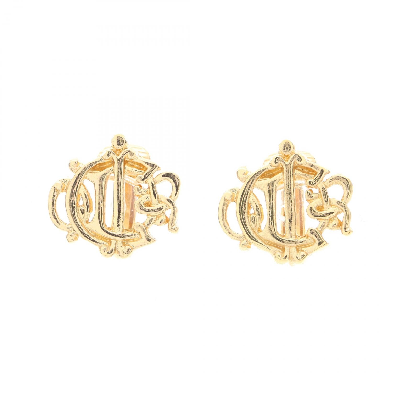 ディオール Dior エンブレムロゴ イヤリング ジュエリー GP(ゴールドメッキ) レディース ゴールド系 【中古】