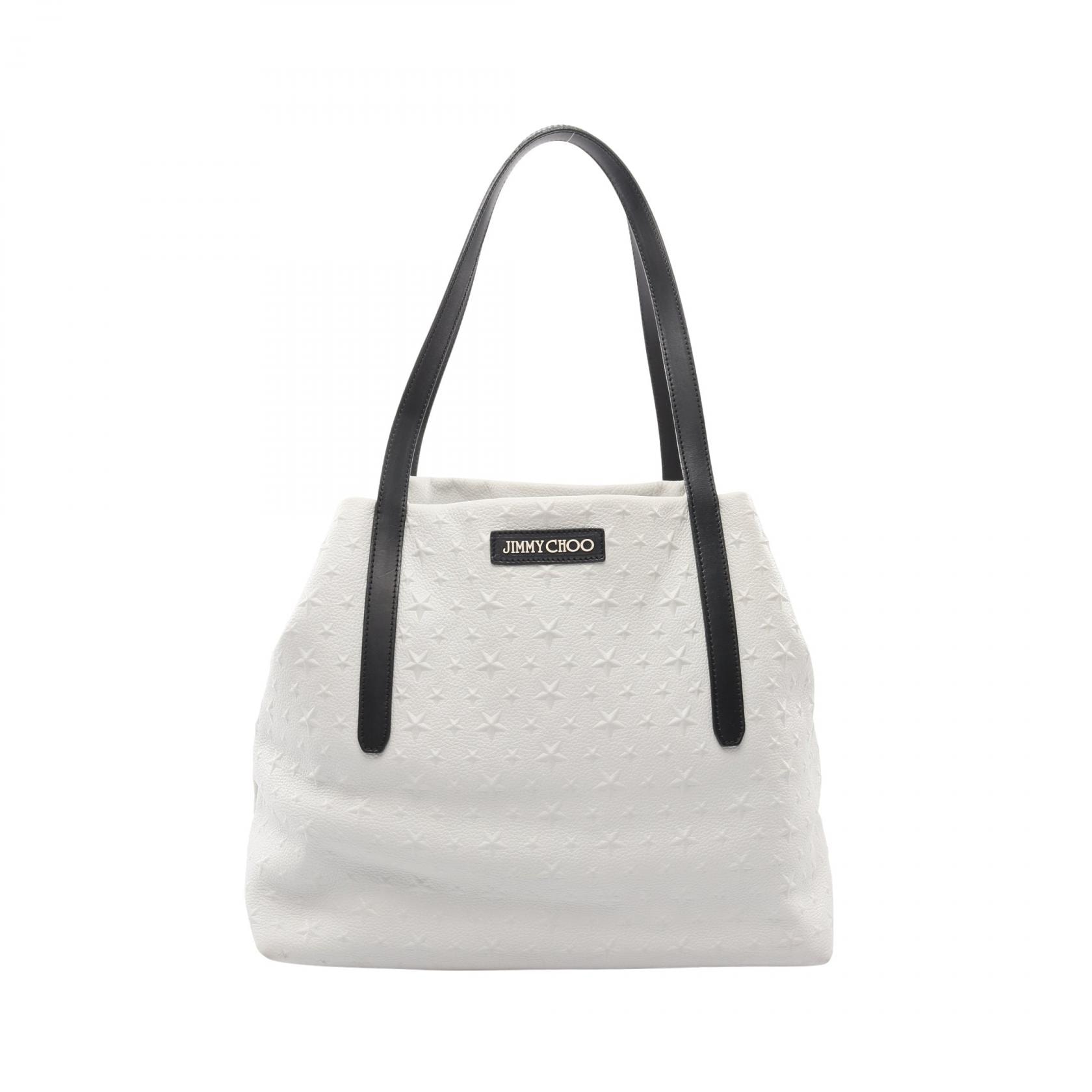 ジミーチュウ JIMMY CHOO SOFIA M ソフィア スターエンボス トートバッグ バッグ レザー レディース ホワイト系 / ブラック系 【中古】