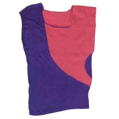 ISSEY MIYAKE イッセイミヤケ IM03KN511 モヘヤ ニット レーヨン 切替 ノースリーブ ピンク紫 2【中古】