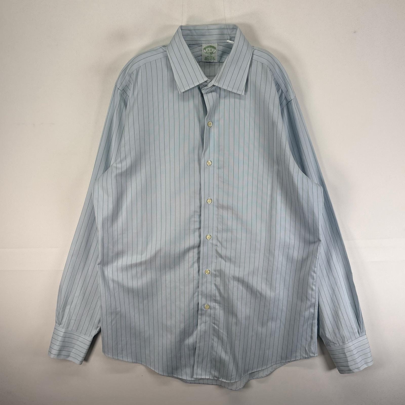 古着 ブルックスブラザーズ Brooks Brothers 長袖シャツ カラーステイ L 水色系 ストライプ メンズ