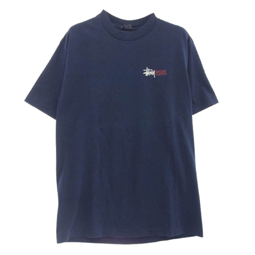 STUSSY ステューシー Tシャツ 90s OLD STUSSY オールド ステューシー 紺タグ ハーレー Tシャツ ネイビー系 M【美品】【中古】