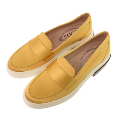 トッズ サテンスリッポンシューズ 厚底ローファー モカシン XX