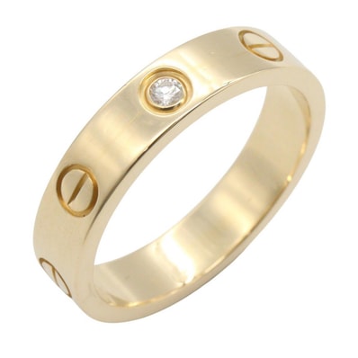 カルティエ CARTIER ミニラブリング 1PD リング・指輪 ジュエリー K18(イエローゴールド) ダイヤモンド レディース ゴールド系 / クリア系 【中古】