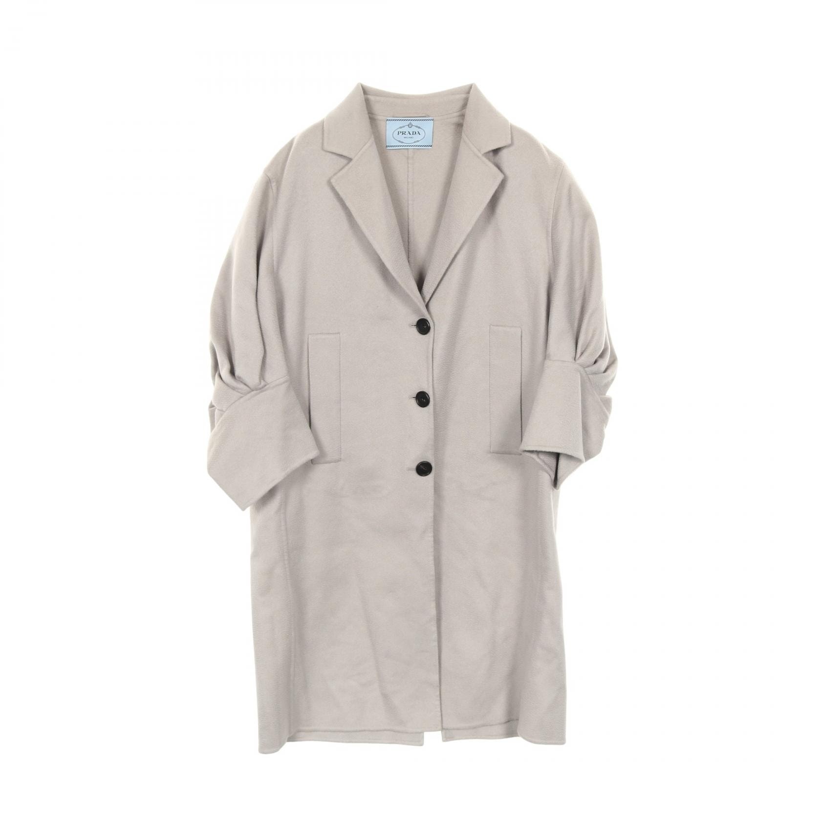 プラダ PRADA コクーンスリーブ 衣料品 アウター カシミヤ レディース グレー系 【中古】