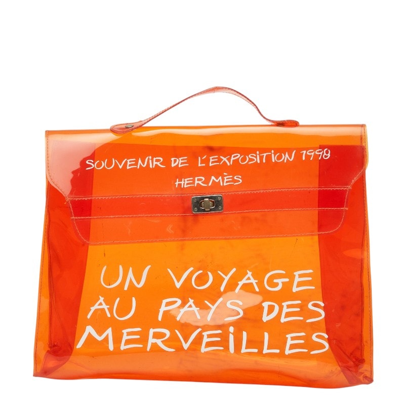 エルメス ビニールケリー トートバッグ オレンジ ゴールド金具 ビニール レディース HERMES 【中古】