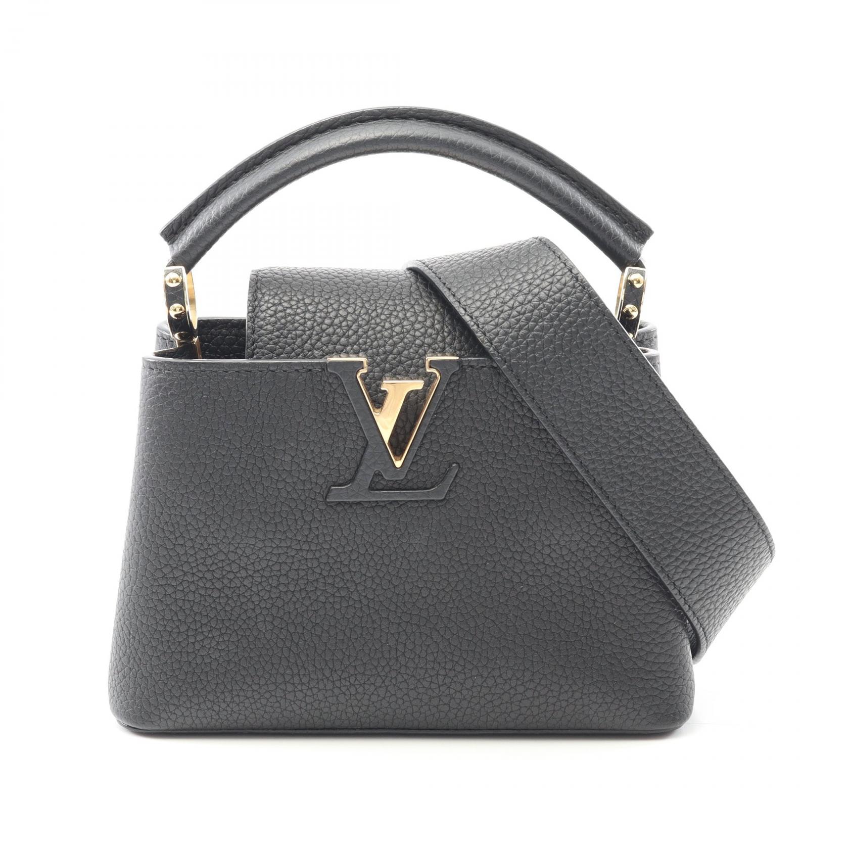ルイ・ヴィトン LOUIS VUITTON カプシーヌMINI ハンドバッグ バッグ レザー トリヨンレザー ノワール レディース ブラック系 M56071 【中古】