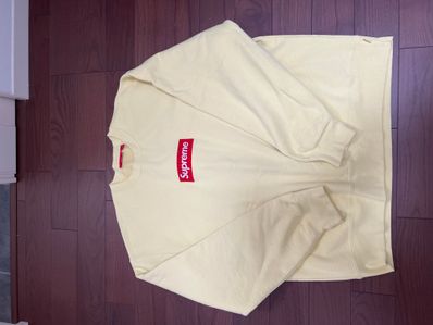 Supreme Box Logo Crewneck "Pale Yellow" (22FW)
