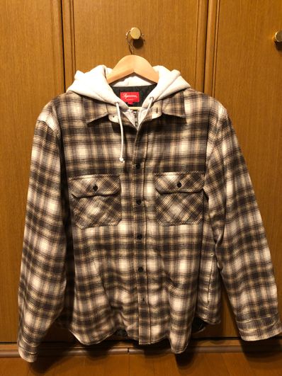 Supreme Hooded Flannel Zip Up Shirt "Brown"