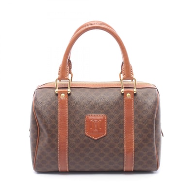 セリーヌ CELINE マカダム ハンドバッグ バッグ PVCコーティングキャンバス レザー レディース ブラウン系 【中古】