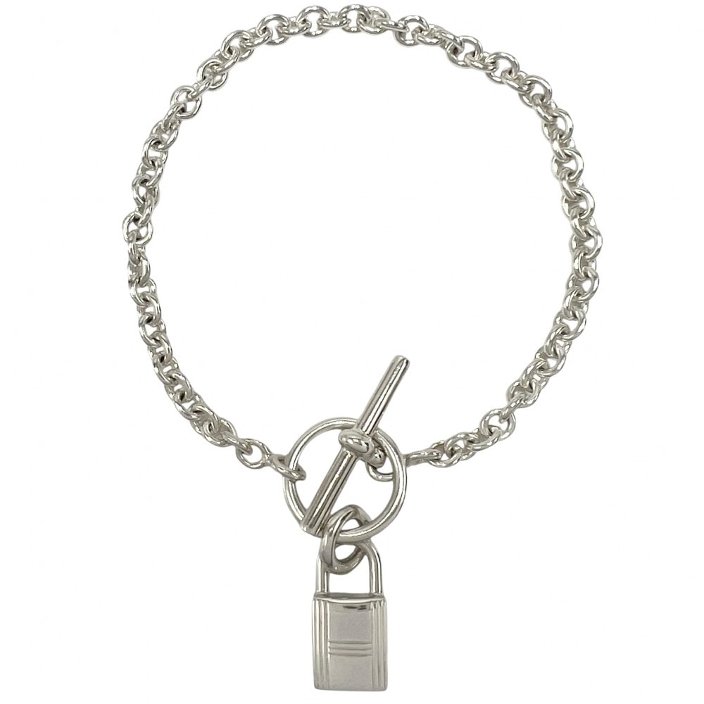 HERMES エルメス ブレスレット アミュレット カデナ チェーンブレス アクセサリー シルバー925 シルバー レディース 約11.3g【中古品】