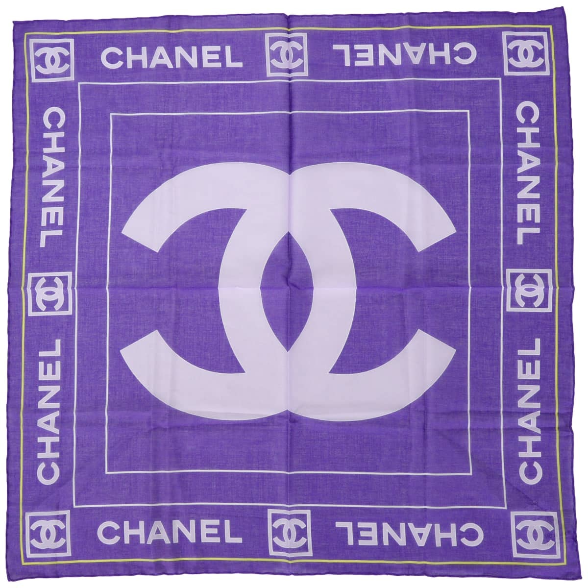 【渋谷並木橋店】CHANEL シャネル スカーフ バンダナ スカーフ ココマーク ロゴ パープル/ピンク コットン 新品未使用