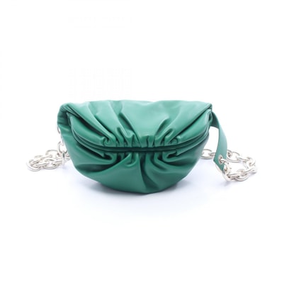 ボッテガヴェネタ BOTTEGA VENETA The Chain Pouch Mini ザ チェーン ウエストバッグ ボディバッグ バッグ レザー レディース グリーン系 【中古】