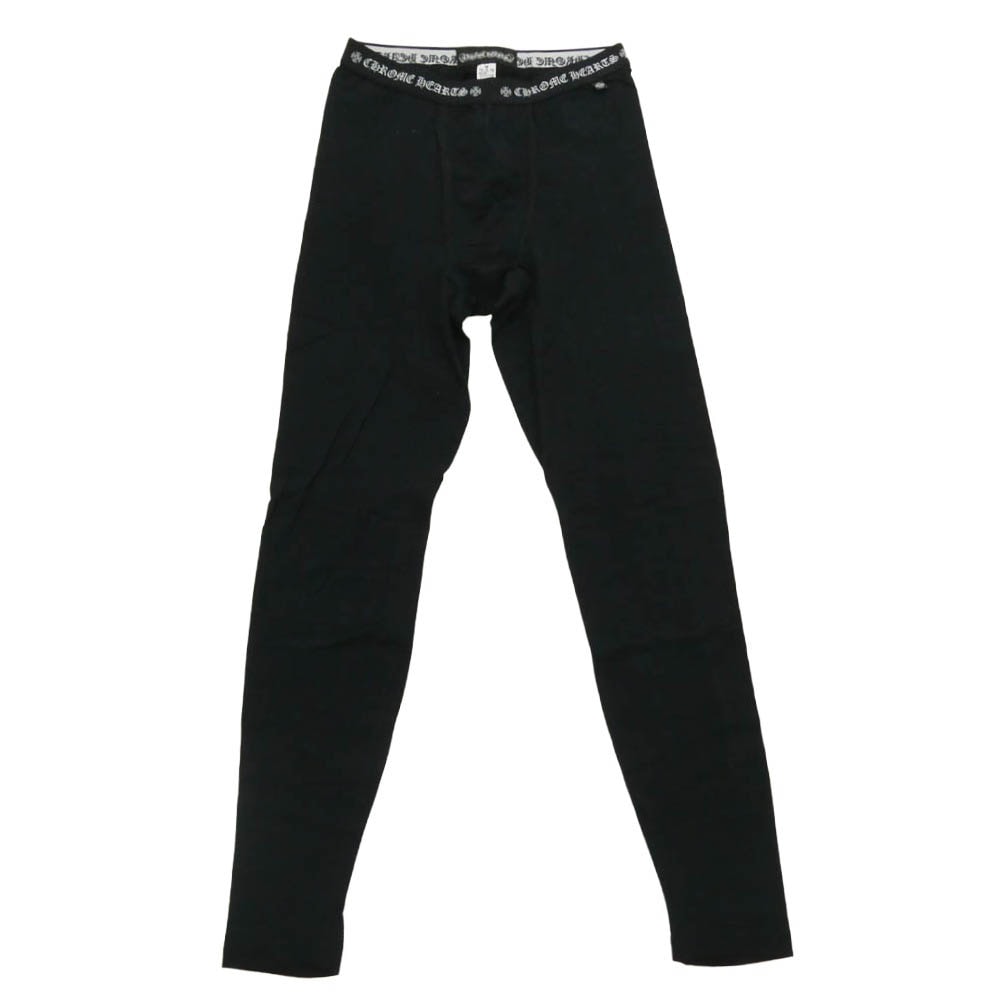 CHROME HEARTS クロムハーツ(原本無) LOGO PRINT LEGGINGS ホースシュー ロゴ プリント レギンス パンツ ブラック系 M【中古】