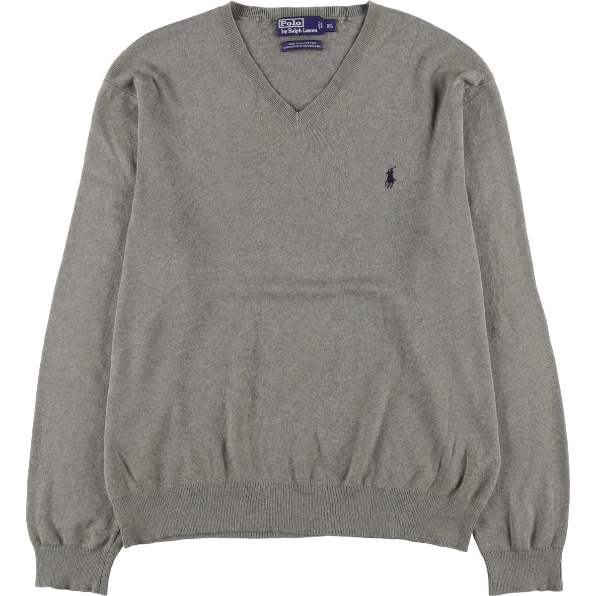 古着 ラルフローレン Ralph Lauren POLO by Ralph Lauren Vネック ピマコットンニットセーター メンズXL相当/eaa627588