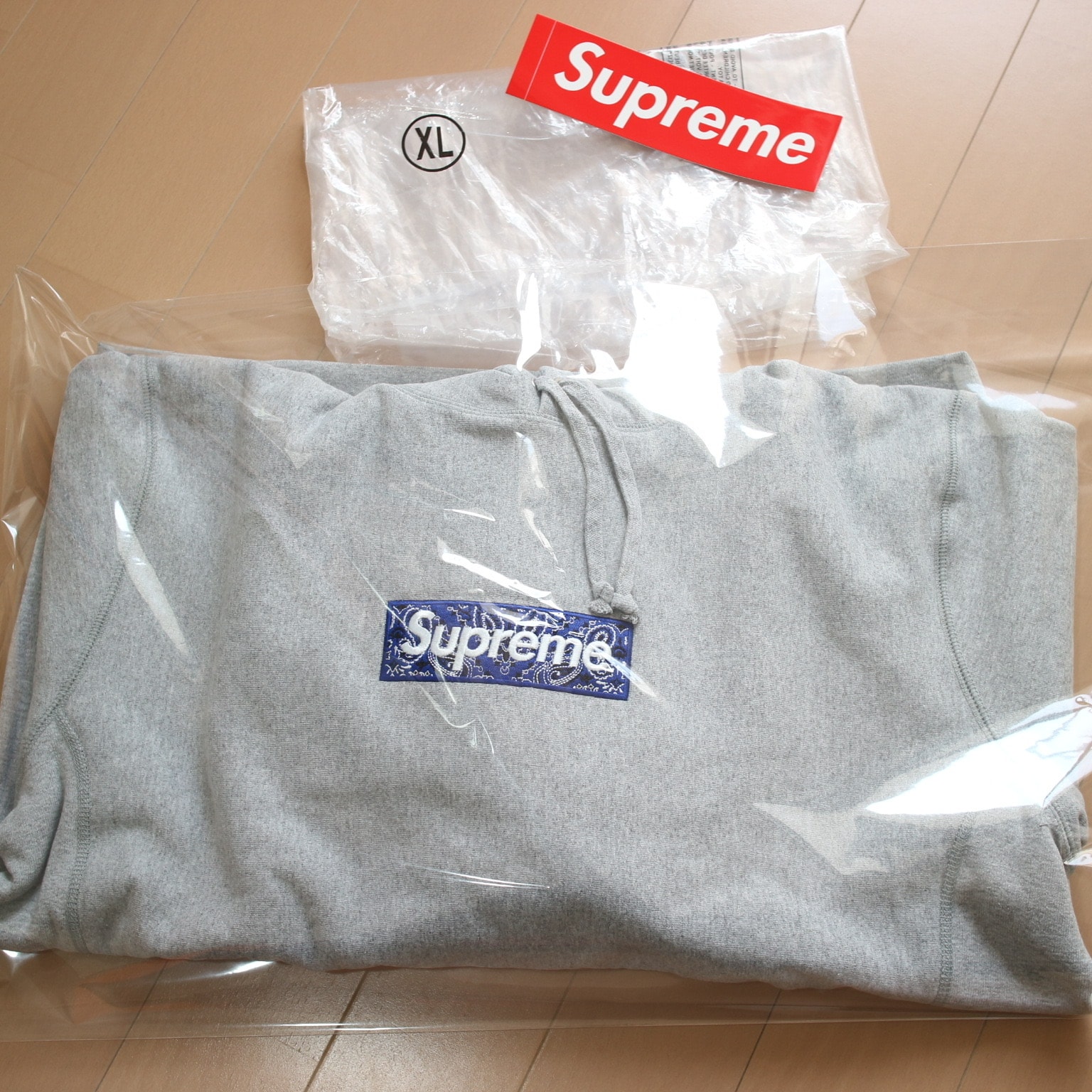 Supreme Bandana Box Logo Hooded Sweatshirt "Grey"